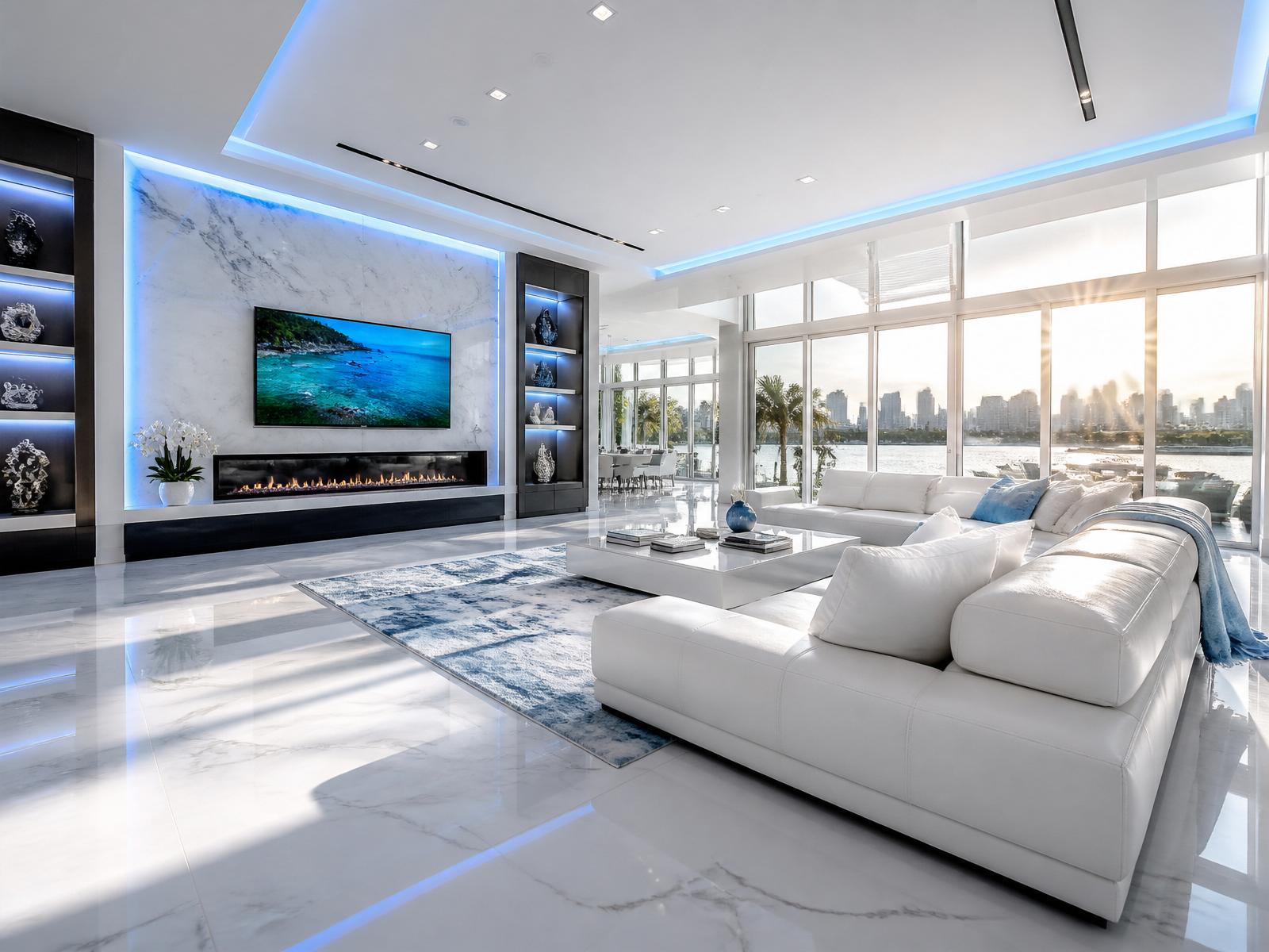 Modern luxury home interior sparkling clean